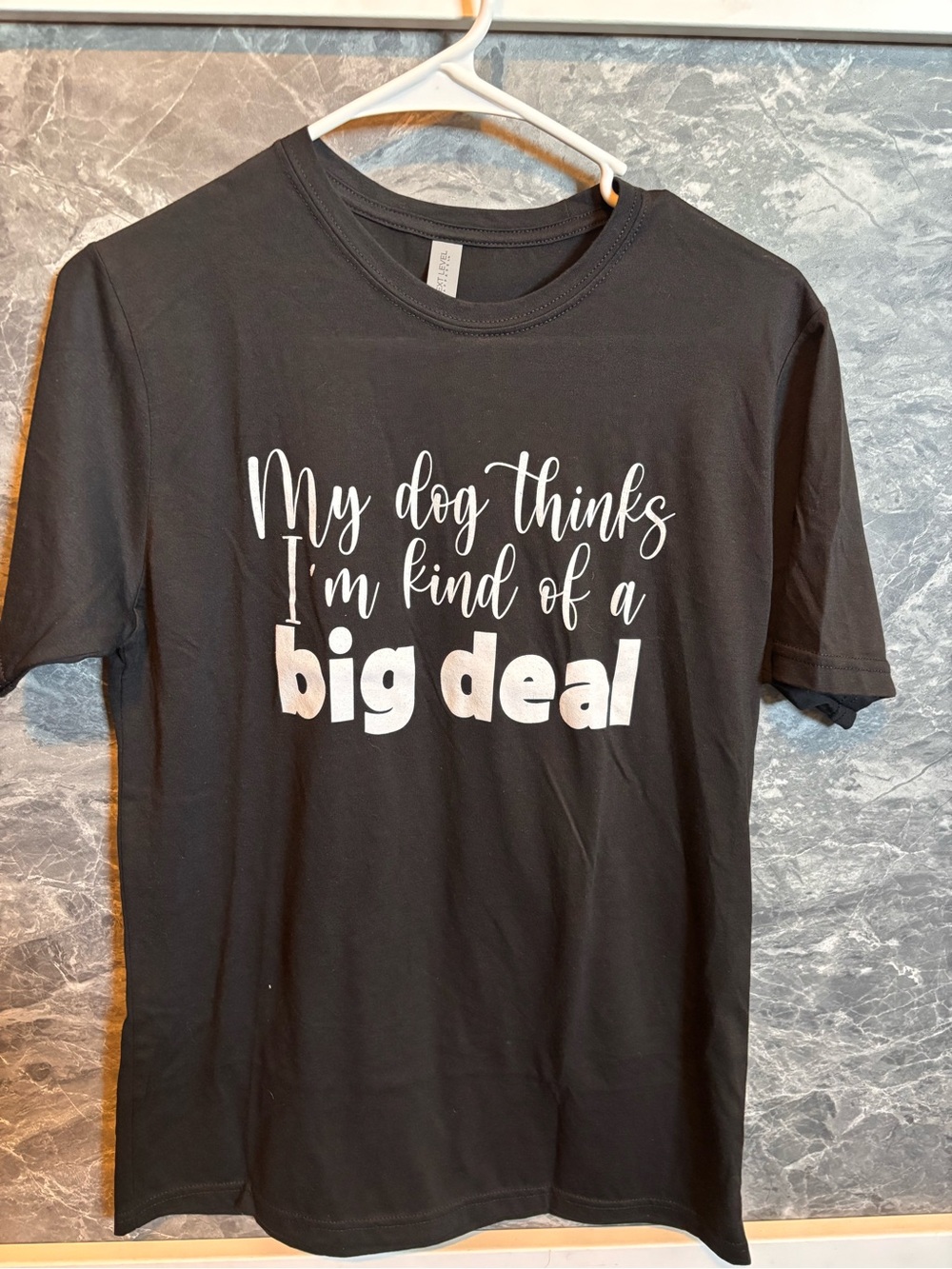 Next Level Apparel Black T-Shirt with White Dog Lover Text